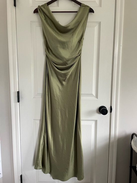 Dresses & Skirts - NWT Olive Green Satin Cowl Neck Midi Dress wedding guest fall wedding bridesmaid